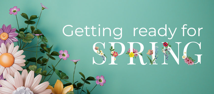 Getting Ready for Spring - text on a colorful background